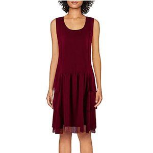 1920s Red Flapper Dress NWT Great Gatsby Drop Waist ‘Chiffon’ MEDIUM